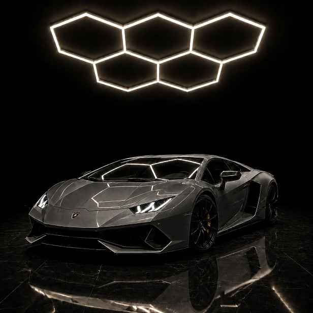 Led panel bílý Hexagon 5 168W silné světlo garáž dílna 4000K