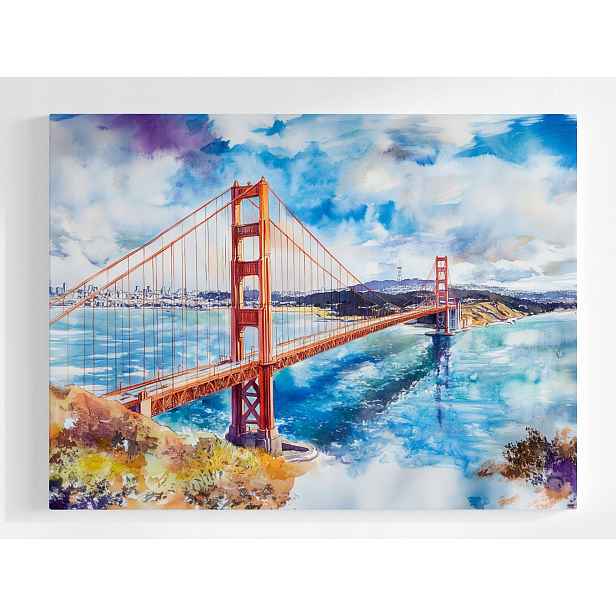 Plakát Golden Gate Bridge San Francisco Akvarel 100x75