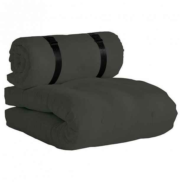 Tmavě šedé rozkládací křesílko vhodné do exteriéru Karup Design Design OUT™ Buckle Up Dark Grey