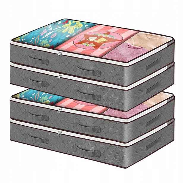4 X Taška Pod Postel Pro Uložení Oblečení, Boxy, Organizér, Kontejnery, 90 L