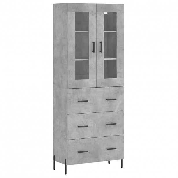 vidaXL Skříň highboard betonově šedá 69,5x34x180 cm kompozitní dřevo