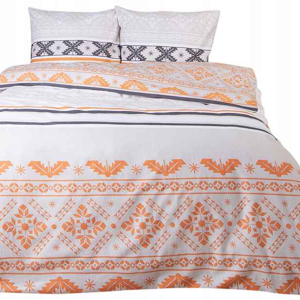 Flanelové Povlečení 100% bavlna 180x200 Flanelove Oranžová Zima