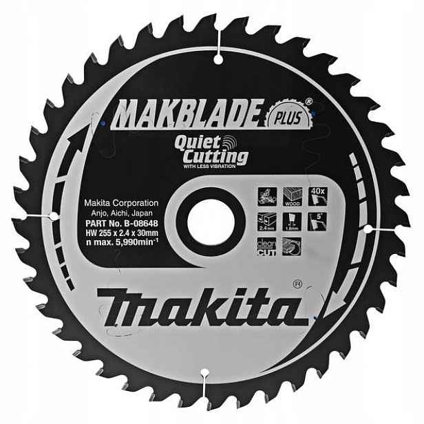Řezný kotouč na dřevo Makita B-08648 255x30mm 40 zubů