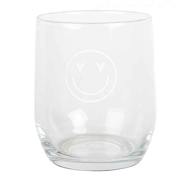 Sklenička se smajlíkem Heart & Smile - Ø 8*9 cm / 300 ml Clayre & Eef