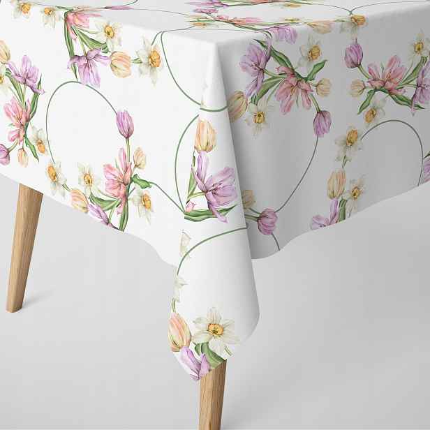 Ubrus Na Stůl Květiny Tulipány Narcisy 120 cm x 450 cm