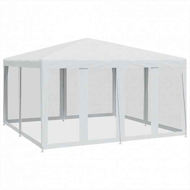 vidaXL Party stan s 8 síťovanými bočnicemi bílý 4 x 4 m HDPE