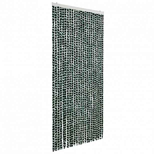 vidaXL Závěs proti hmyzu zeleno-bílý 100 x 220 cm Chenille