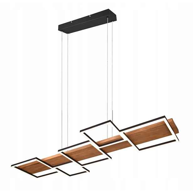 Závěsná lampa nad stůl, deska, čtverce, černá Trio