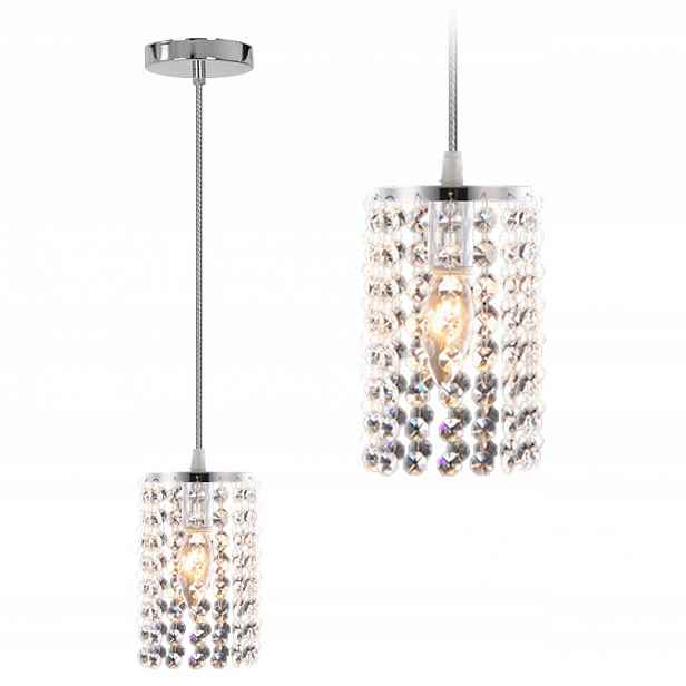 Závěsné Stropní Svítidlo Křišťálová Chrom Glamour Jednoduchá Stříbrná E27