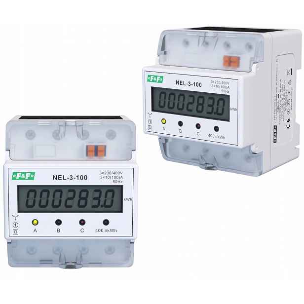 Třífázový elektroměr s indikátorem spotřeby elektrické energie 100A 230V