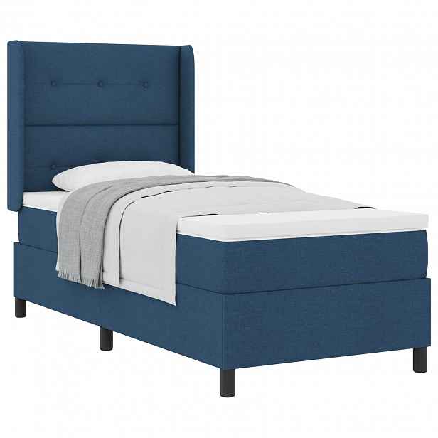 vidaXL Postel s boxspringem s polštářem Modrá 200 x 80 cm textil