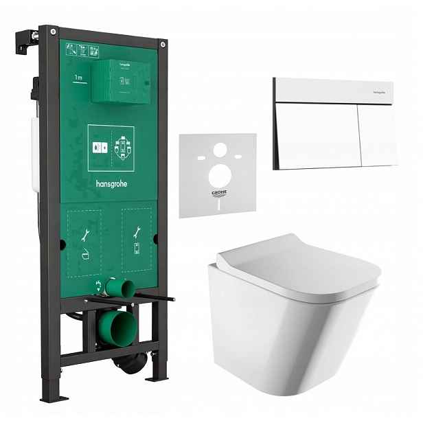 7v1 Sada Wc Stelaz Hansgrohe iFrame Wc Mísa Rim Omnires Tlačítko