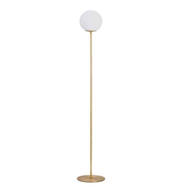 Bílá/ve zlaté barvě stojací lampa se skleněným stínidlem (výška 155 cm) Brisia – Kave Home