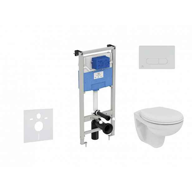 Ideal Standard ProSys - Set předstěnové instalace, klozetu a sedátka  Eurovit, tlačítka Oleas M1, Rimless, SoftClose, bílá ProSys120M SP52