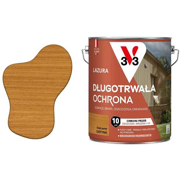 Lazura 10 let ochrany dub světlý satén 4.5 l V33
