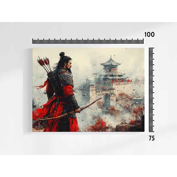 Plakát Japonsko Asie Samuraj Bojovník Lučník Pagoda 100x75