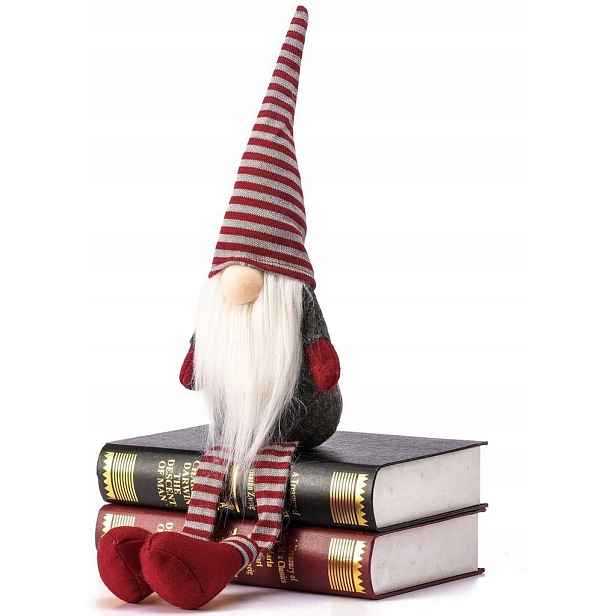 Tutumi Vánoční skřítek ELF 025 - 60 cm šedý/červený