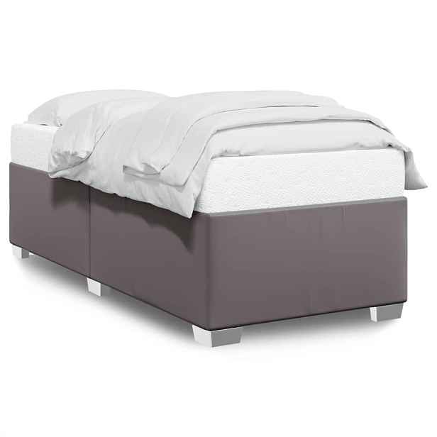 vidaXL Rám postele šedý 90 x 200 cm umělá kůže