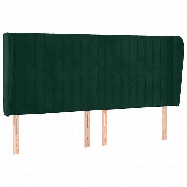 vidaXL Čelo postele typu ušák tmavě zelená 163x23x118/128 cm samet