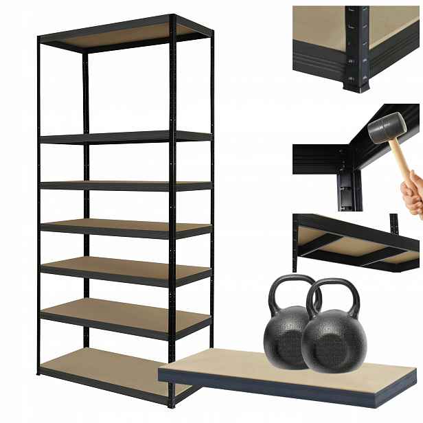 Kovový skladový regál Helios 270x90x45 cm 7Px275 kg 300 Tis Komb