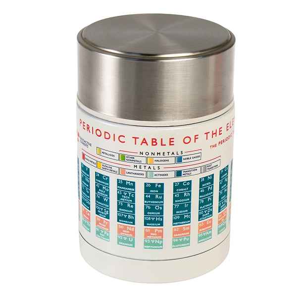 Krémová/ve stříbrné barvě termoska na jídlo/dětská 450 ml Periodic Table – Rex London
