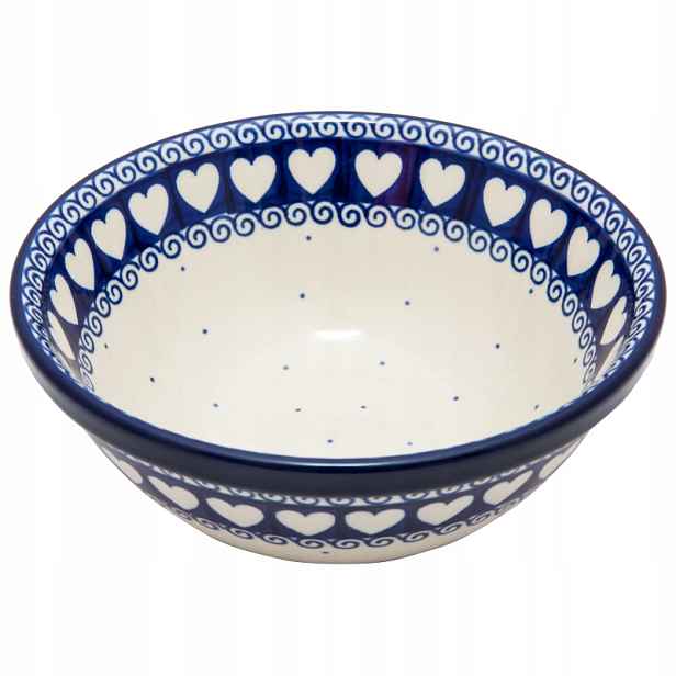 Miska na müsli polévku 17 cm Umělecká keramika Bolesławiec dek 0375M Srdce