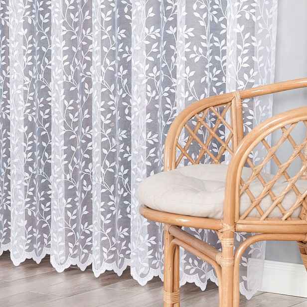 sněhově bílá krásná záclona s šitou páskou 500x160 záclony do obývacího pokoje