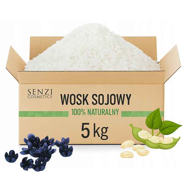 Vosk pro sójové svíčky 5 kg Vločky Bakuli Modré 10 Ks Bonus