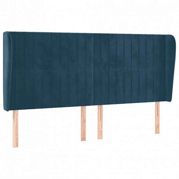 vidaXL Čelo postele typu ušák tmavě modrá 163x23x118/128 cm samet