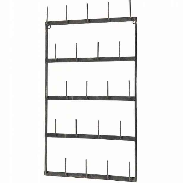 Nástěnný Věšák Na Oblečení Bundy Ručníky Kubky Loft kovový stříbrný 80 cm