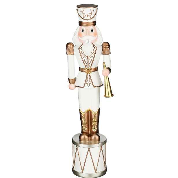 Vánoční figurka louskáček plast bílý 49,5 cm 1 Ks