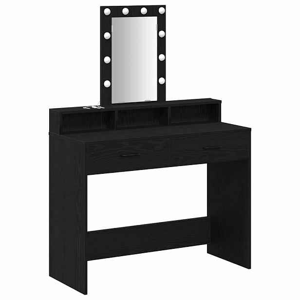 vidaXL Kosmetický stůl Černá 100 x 41 x 140 cm Kompozitní dřevo