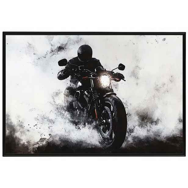 Plakát Rámeček Hliníkový Motocykl Sportovní Kouř Motor Černobílý 60x40