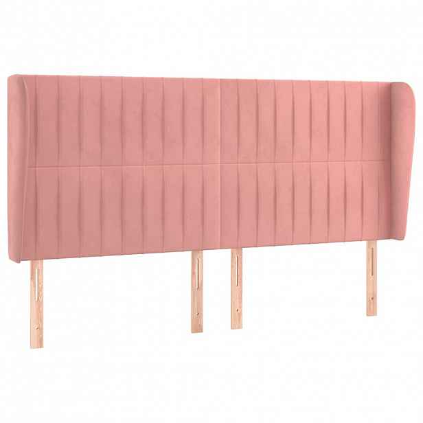vidaXL Čelo postele typu ušák růžová 163x23x118/128 cm samet
