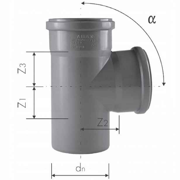 AmaxPro nízkošumový kanalizační T-rozdělovač 160/160 87,5°
