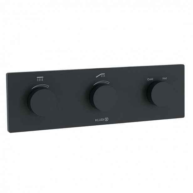 Kludi Tronic - Termostatická baterie pod omítku, pro 2 spotřebiče, matná černá 3830039-00