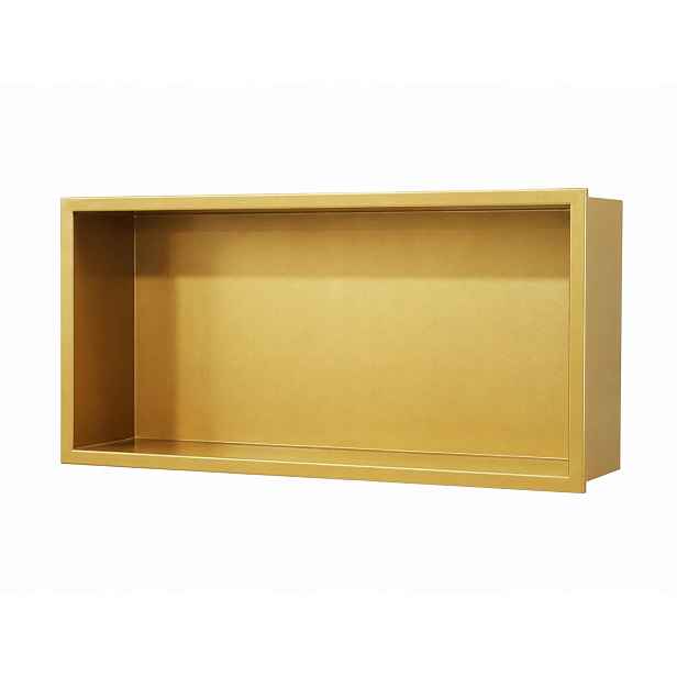 Koupelnová polička do výklenku zlatá nerezová ocel 45x30x10 cm