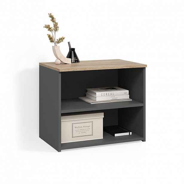 Livinity® NÍZKÝ NÁBYTEK POD TELEVIZI Piave Anthracite/Sonoma 60 x 50 cm se 2 přihrádkami