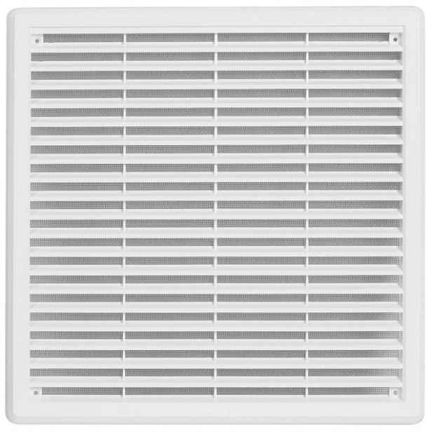 Mřížka větrací se sítí a krytkou HACO VM K 300×300 mm bílá