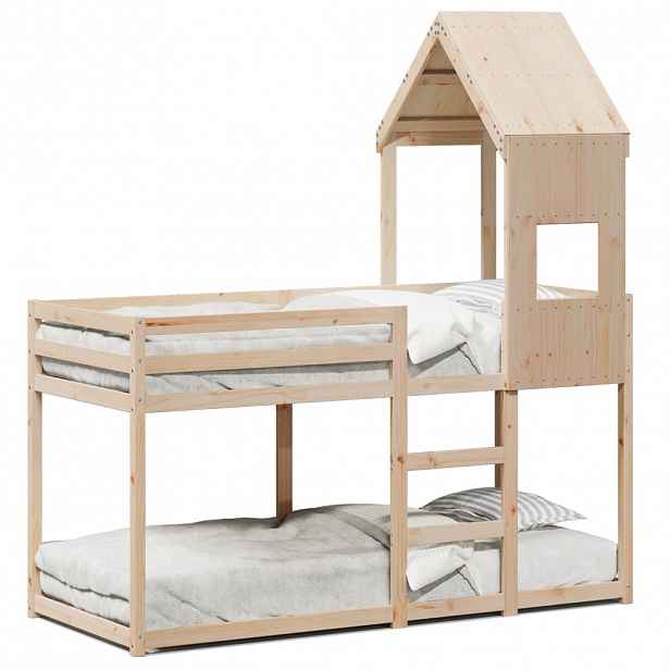 vidaXL Patrová postel bez matrace 90 x 190 cm masivní borové dřevo