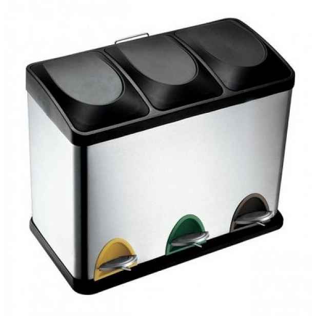 Odpadkový koš s víkem Toro 270233, dělený, 3x15l