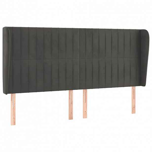 vidaXL Čelo postele typu ušák tmavě šedé 183x23x118/128 cm samet