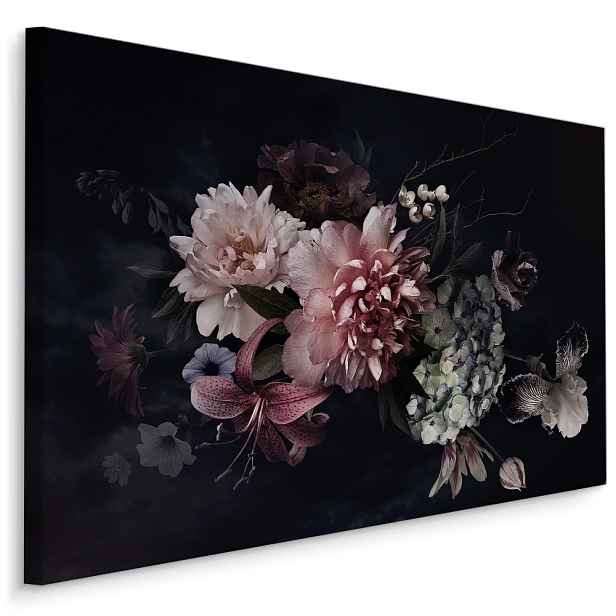 Plátno Pivoňky Na Tmavém Pozadí Varianta: 120x80