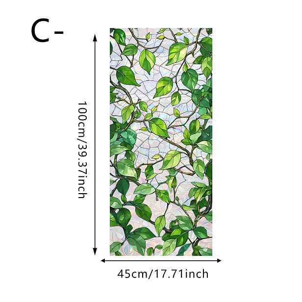 TEMU 1 ks Elegantní okenní dekorace s popínavé rostliny, matná s živými zelenými větvemi rostlin, odnímatelný statický kryt pro boční okna