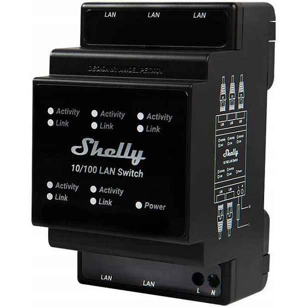 Shelly Lan Switch Přepínač Lan Na Din Lištu