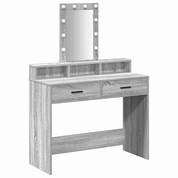 vidaXL Kosmetický stůl Šedá 100 x 41 x 140 cm Kompozitní dřevo