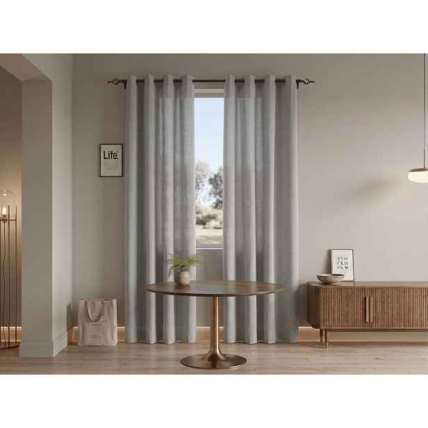 Závěs TAVIO 140x250 cm, světle šedý Zavěšení: Řasící páska