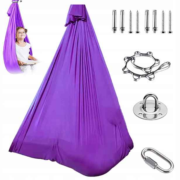 Houpací síť na jógu 280 x 150 cm odolný nylon, pro cvičení a protahování 150 kg