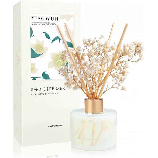 Difuzér s tyčinkami White Jasmine 150 ml, dekorativní květiny