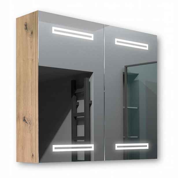 Dřevěná skříňka 80x70 Led zrcadlo Mars Artisan